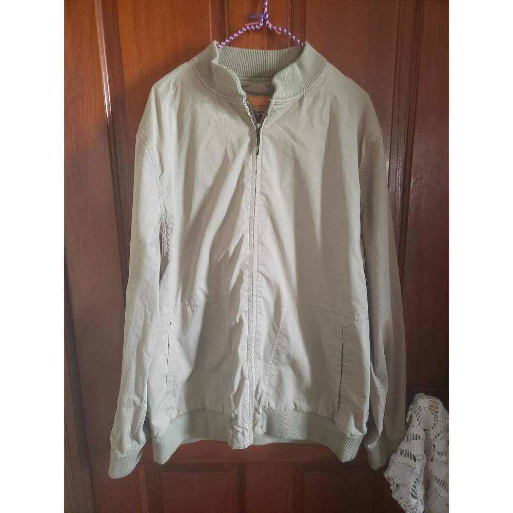 Mens Field And Stream Fishing Jacket Size XL Beige Casual Hiking Windbreaker